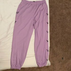 purple butterfly joggers